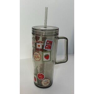Just Feed Me Jessie James Decker 30 oz Tumbler with Handle Straw Stamps Design